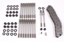 Cylinder head stud set, nuts, washers and chain